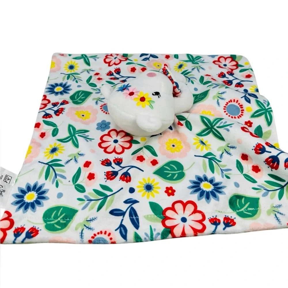 Baby Essentials Bear Lovey Security Blanket Multicolor Flowers 2022 13” - Picture 3 of 6